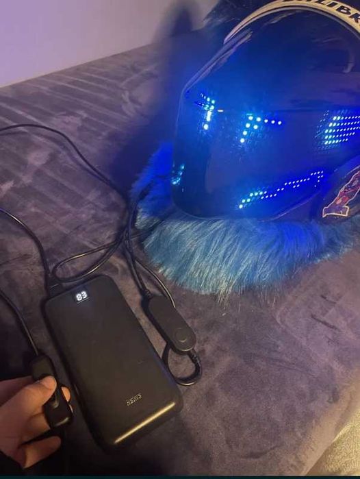 Protogen Maska Furry Fursuit cosplay led