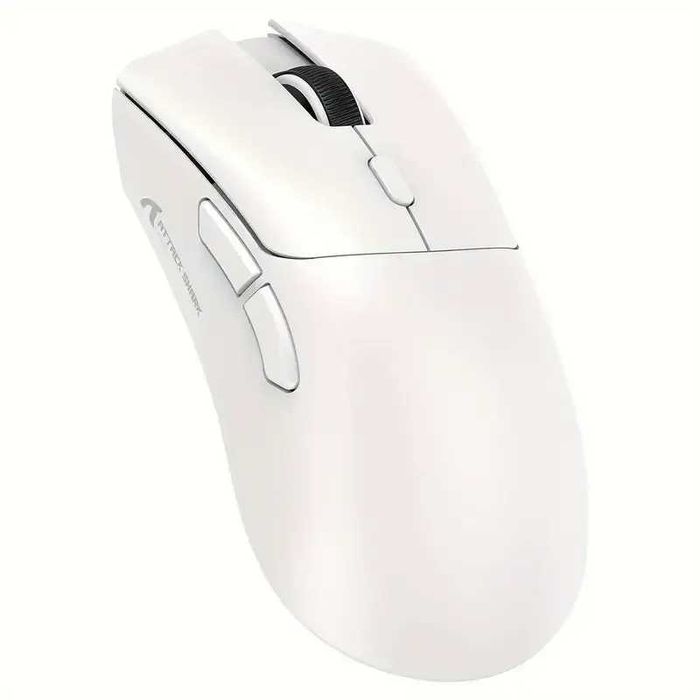 Ігрова миша ATTACK SHARK R1 (PAW3311, 18 000 DPI, 2.4G/Bluetooth/USB-C, 55 г) (біла)