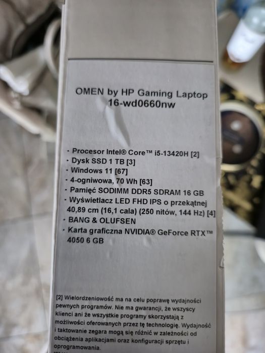 Laptop GAMINGOWY  HP OMEN z RTX Gwarancja Jak Nowy Komplet Producenta
