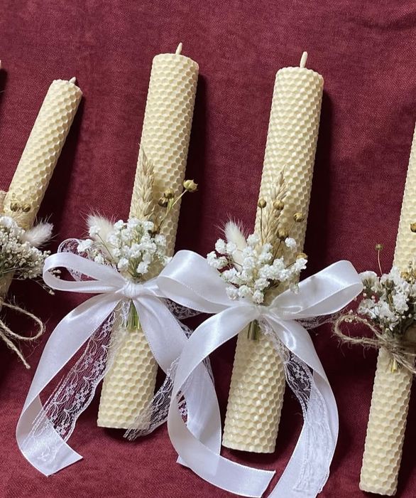 Свічки з вощини та соєвого воску