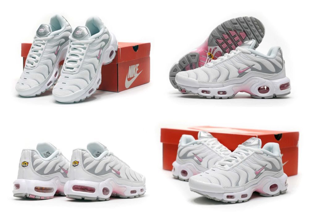 Женские кроссовки Nike Air Max Plus TN White Grey Pink 36-41 Новинка!