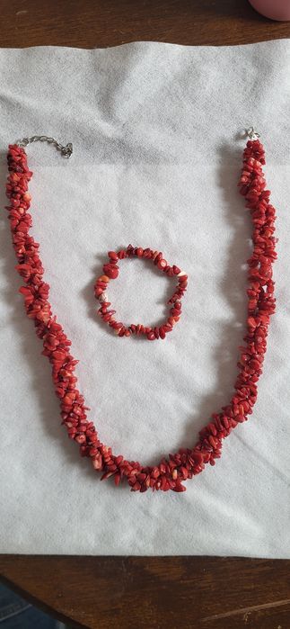 Colar e Pulseira de Coral
