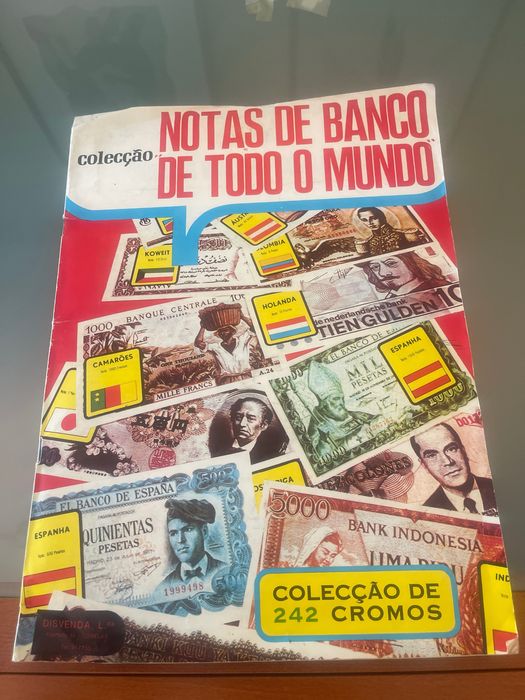 Caderneta de Cromos Rara "Notas de Banco de Todo o Mundo" (Disvenda) – 100% COMPLETA