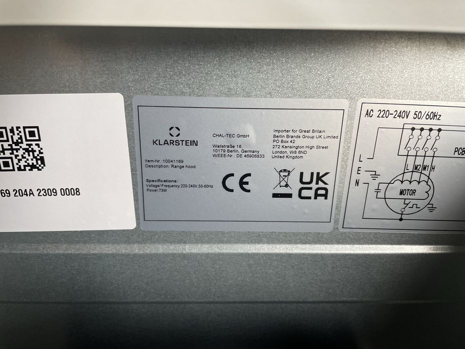Вытяжка Klarstein Ava 60 (Германия)
