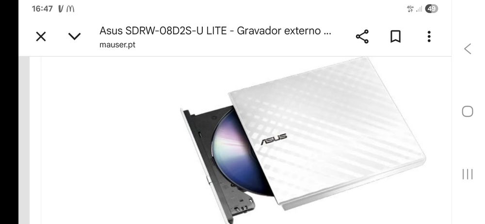 Leitor DVD ASUS como novo