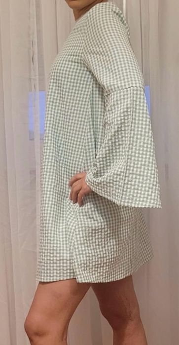 Vestido com estampa xadrez