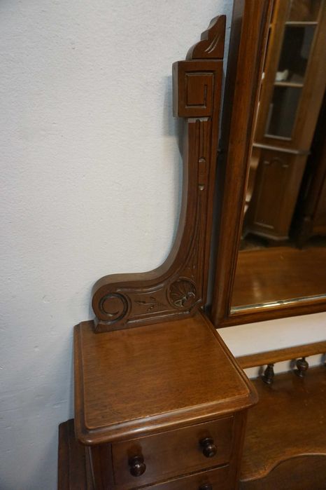 STARA TOALETKA konsola z lustrem mahoń oryginał