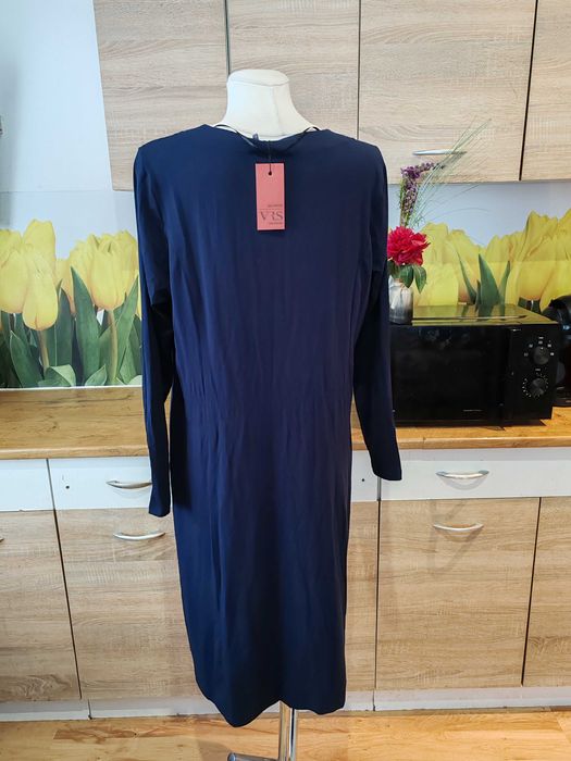 Nowa świetna wygodna granatowa sukienka VRS rozm 44/46 wiskoza/elastan