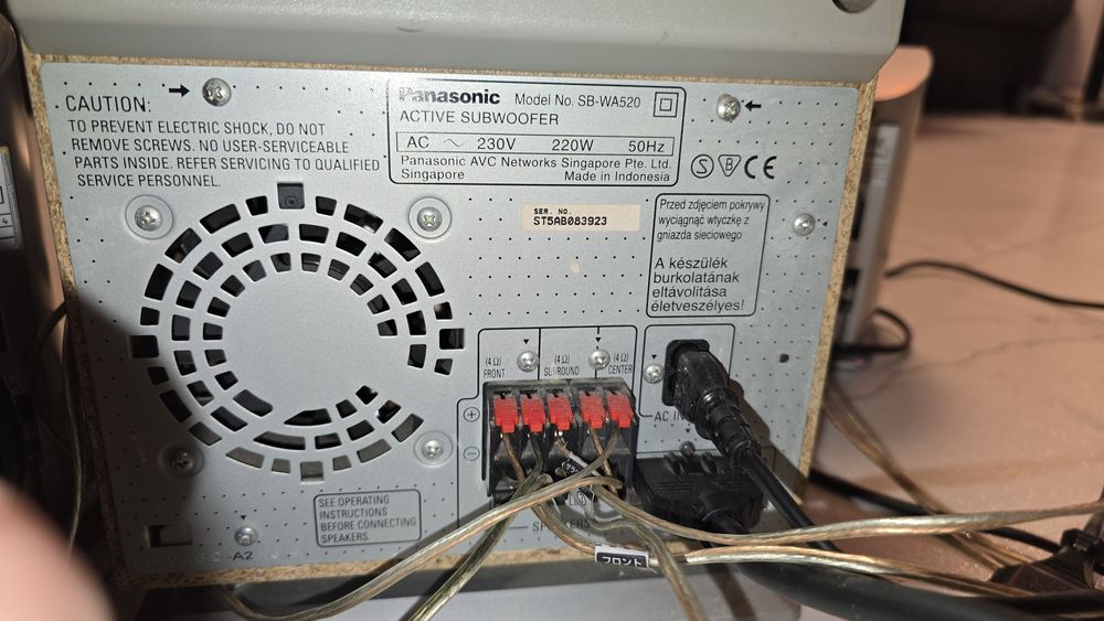 Zestaw kina domowego Panasonic SB-WA520 5+1, pilot stan BDB