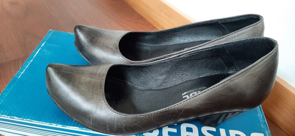Sapatos cinza esverdeado, Seaside, tam.35