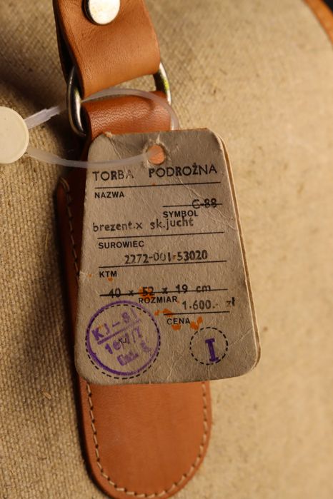 Unikat PRL - WZK NOMA - torba podróżna z metką - lata 70