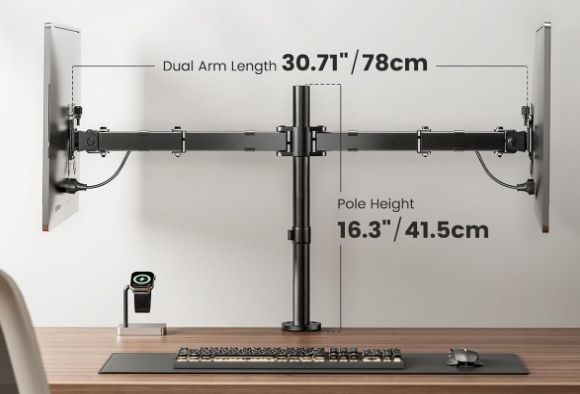 Stojak Uchwyt Na Dwa Monitory Ergear Egcm1 13"- 32'' 8Kg Powystawowy