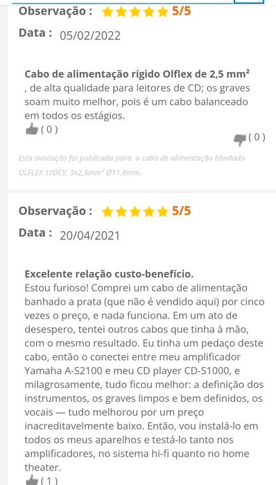 Cabo Olflex 100CY alimentação 3x2.5 mm2