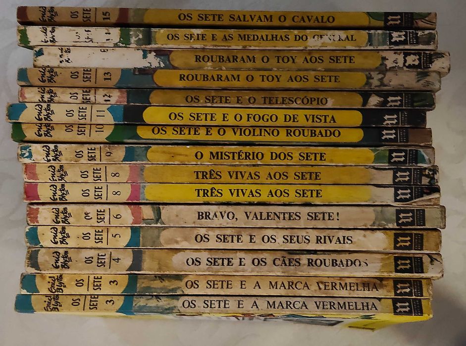 Lote de 15 livros da coleção "Os sete"