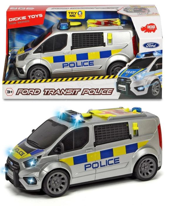 SOS Policja Ford Transit 28cm pudełko,34,5x17x15 cm
