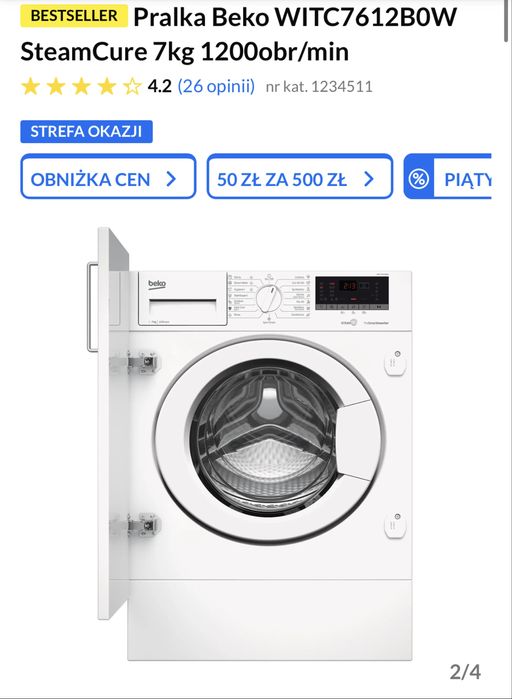 pralka do zabudowy Beko 7KG