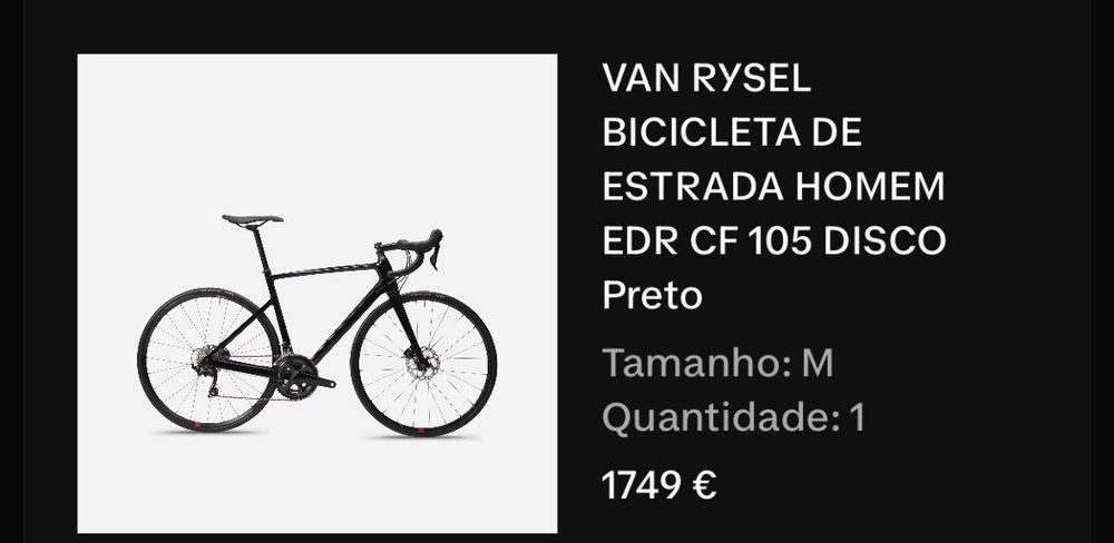 Bicicleta de estrada carbono Van Rysel EDR CF 105 disco