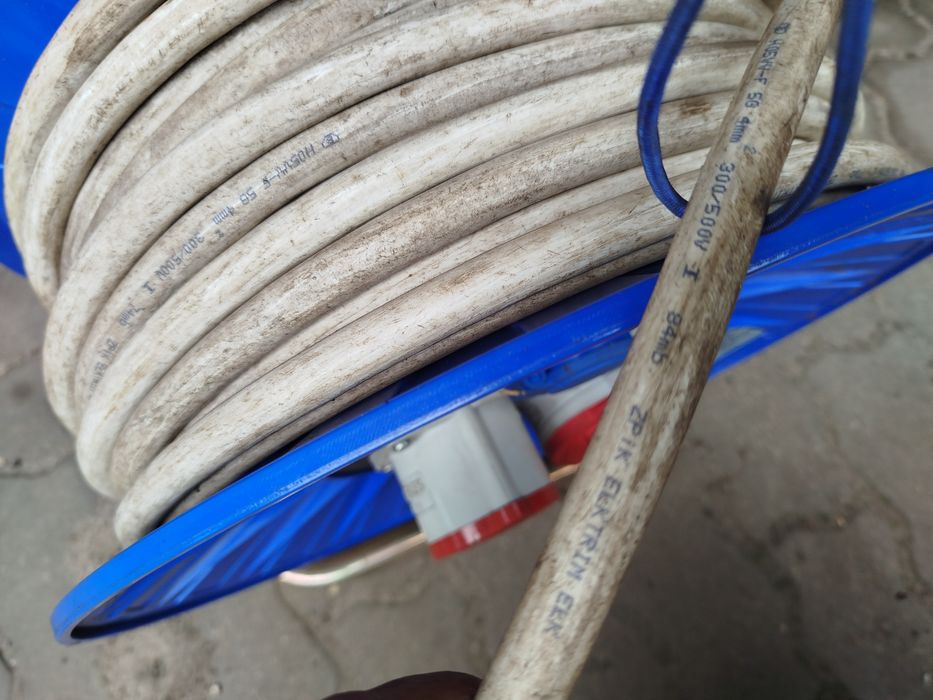 Przedłużacz siłowy  na bębnie gumowy 50m 5x4mm 32A 400v 230v