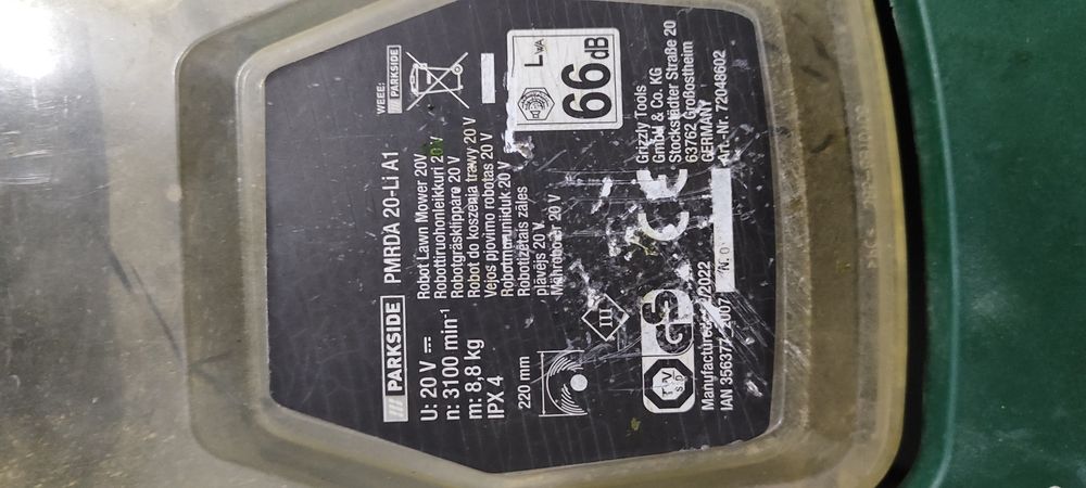 Robot koszący na części Parkside PMRDA 20Li A1