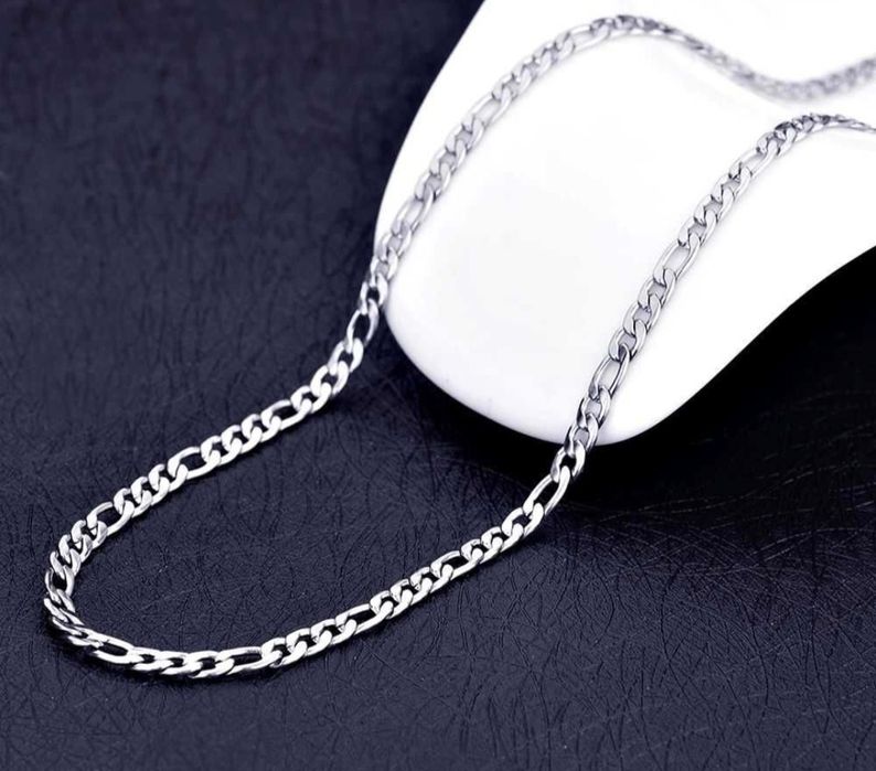 Srebrny Łańcuszek Łańcuch Męski Figaro