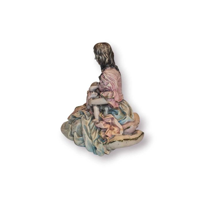 Escultura Decorativa Mãe a Amamentar – Figura Feminina com Criança