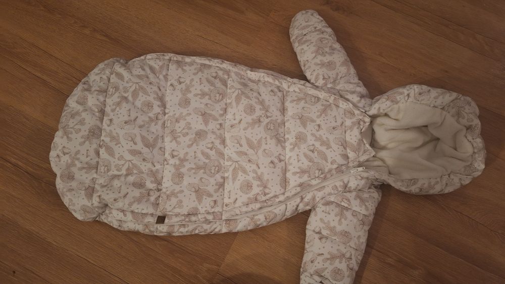 Śpiworek zimowy h&m ocieplany do wózka rozmiar 62/68 0-6 miesiący