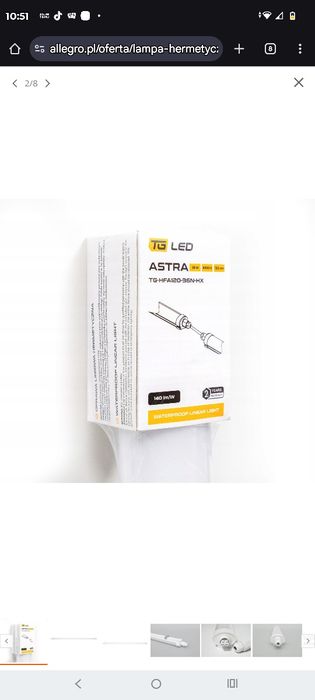 Lampa LED 4000K 2 szt.