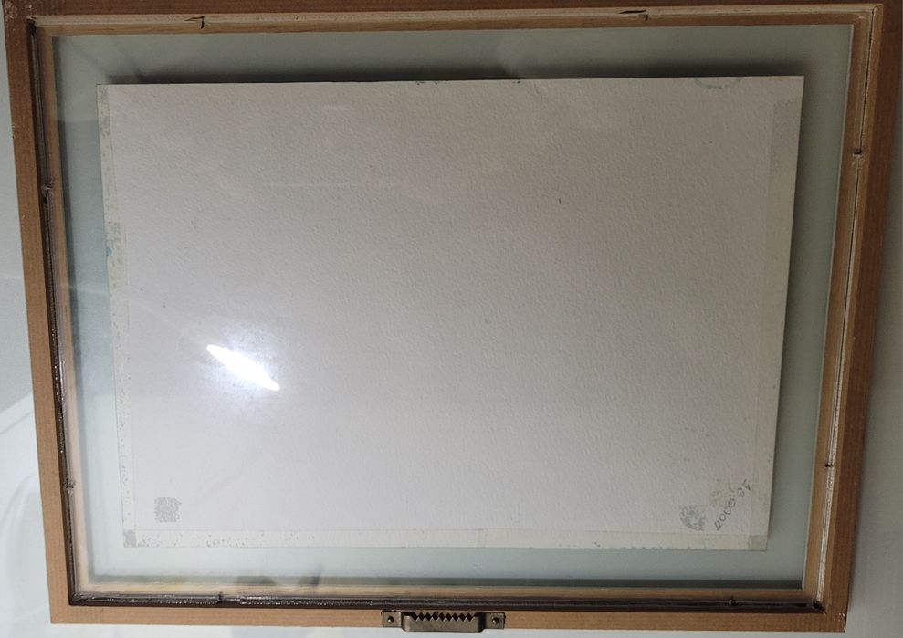 Quadro aguarela emoldurado farol sta marta cascais