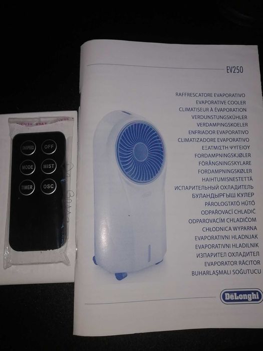 Climatizador Evaporativo Delonghi EV 250 BK, portátil e com garantia