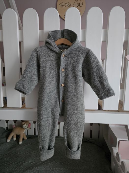 Engel Natur kombinezon z wełny merino grey melange 74/80