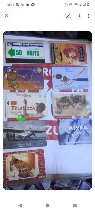 Stare karty telefoniczne zagraniczne
