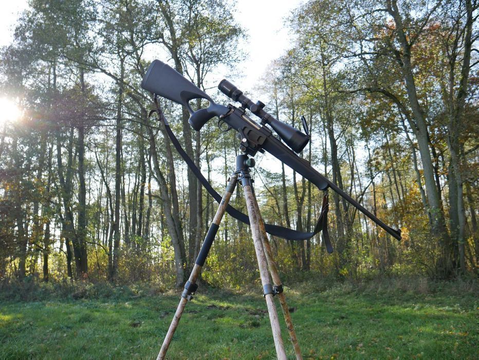 Pastorał myśliwski stabilny trójnóg strzelecki ze wspornikiem MYŁKUS