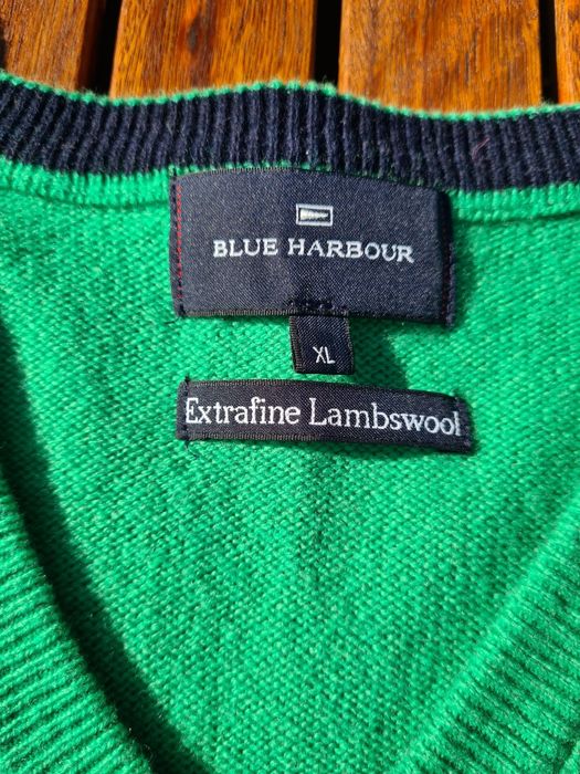 Męski sweter trawiasta zieleń  XL Blue Harbour