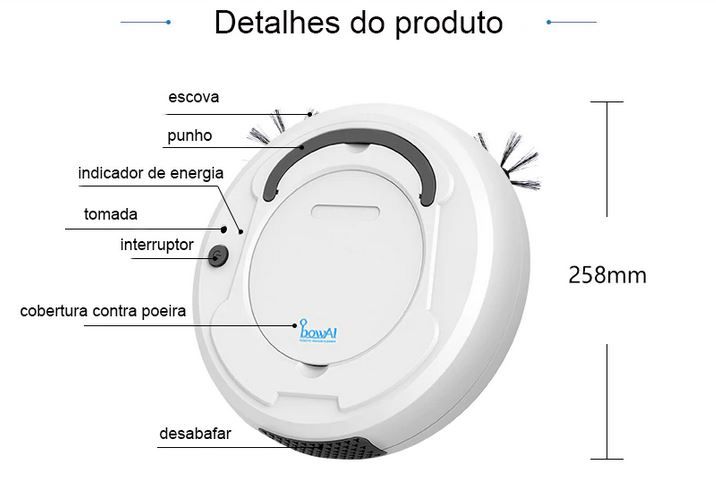 Aspirador Robot branco BOWAI - NOVO -