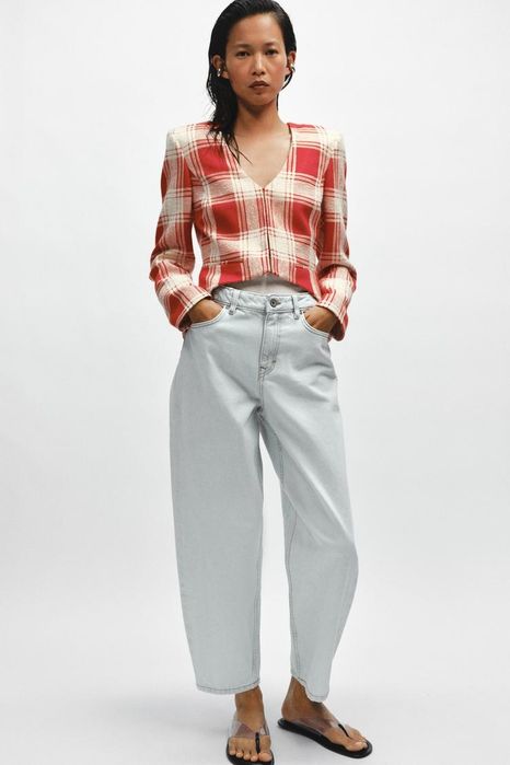 Zara elegancka marynarka w kratę, S