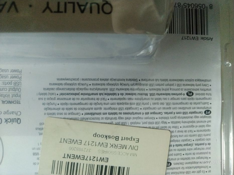 4-portowa ładowarka  z funkcją szybkiego ładowania marki Ewent