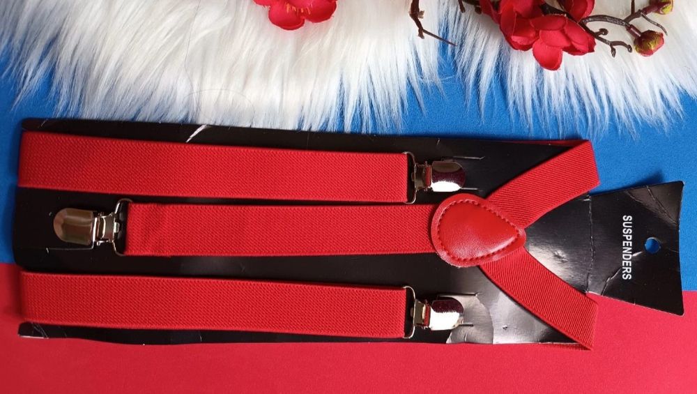 Czerwone szelki męskie