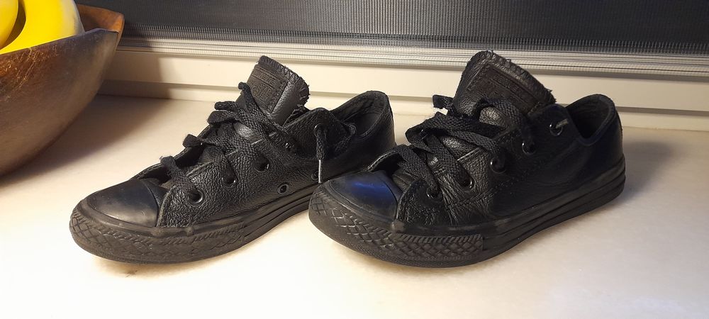 Converse all stars sneakersy czarne skóra trampki niskie unisex 33