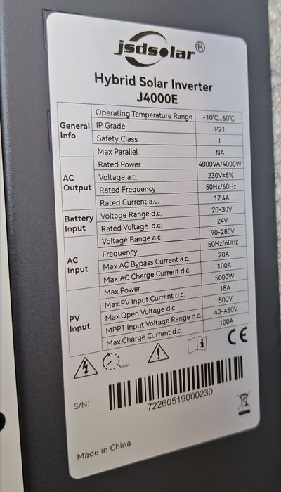 інвертор JSD Solar J4000E 4 кВт / 24 В