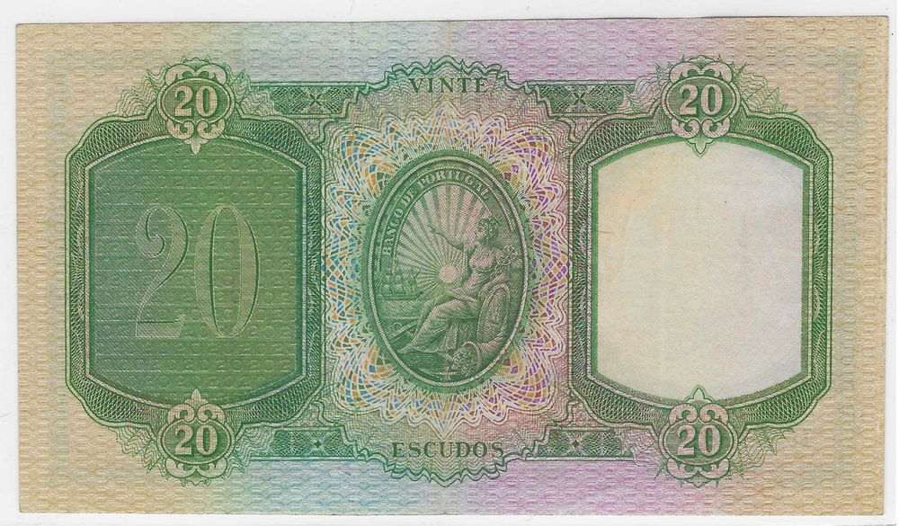 Nota Portugal 20 escudos 1944 D. Antonio Luiz de Menezes (data dificil)