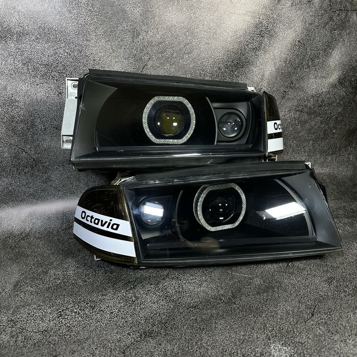 Фари Skoda Octavia Tour 2000-2010 Bi-led, ДХО, глазки, антихром