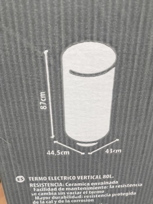 Termoacumulador elétrico vertical de 80l
