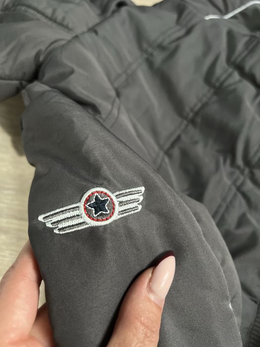 Куртка тепла дитяча сіра демісезонна флісова підкладка весна-осінь