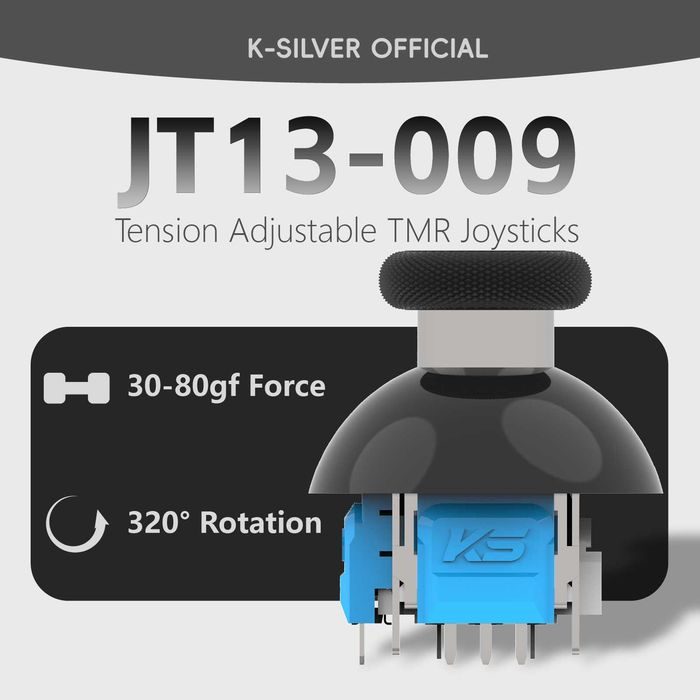 K-Silver JT13 TMR стіки з регулюванням для Dualsense, Edge - ремонт, заміна KS JT13