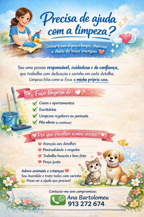 Limpeza a todo tipo de habitação escritório e condomínio