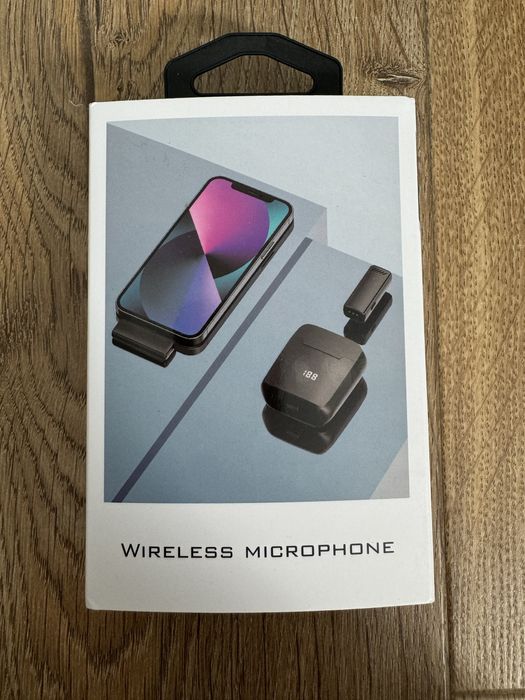 Mikrofon bezprzewodowy do iphone z pudełkiem ładującym