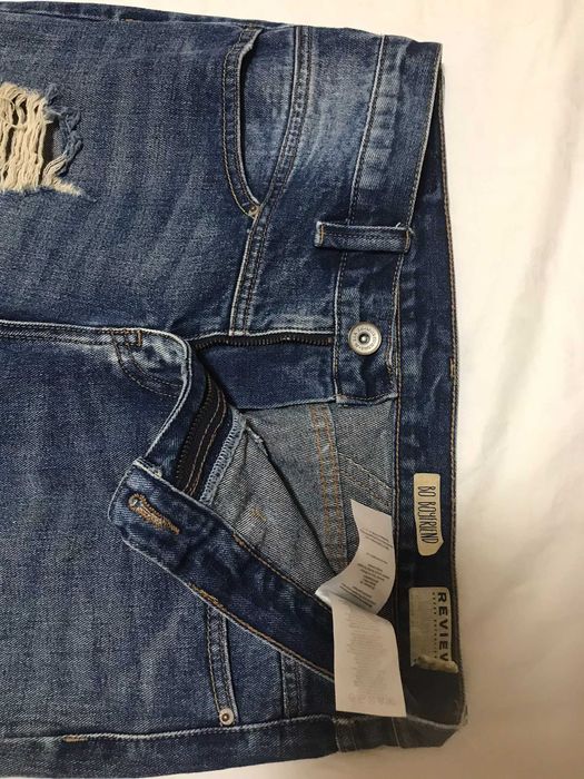 Джинсы Мом Бойфренды рваные Mom Boyfriend Review Chaos Blue Motion