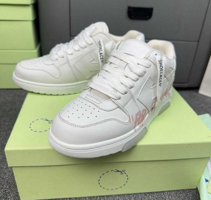 Кросівки Out of office For Walking Off-white / Офф вайт рожеві