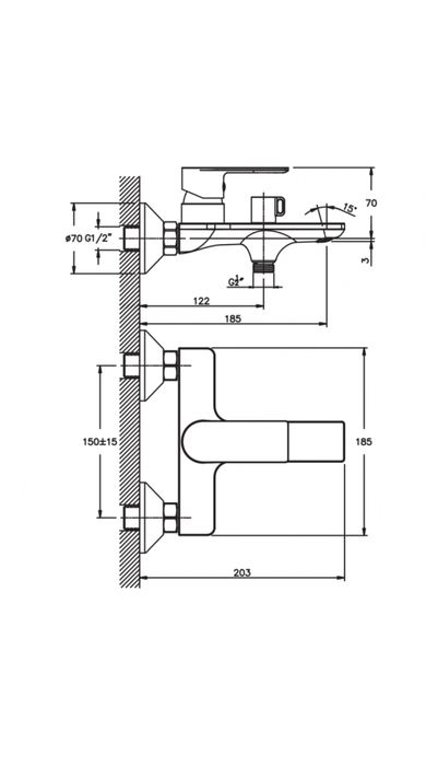 Смеситель для ванны латунный кран на ванну  HAIBA ALEX 009