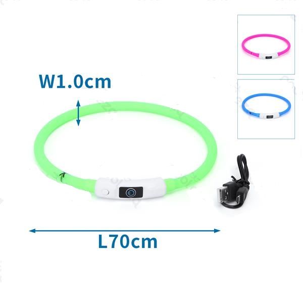Obroża dla psa opaska świecąca LED ładowanie USB 1x70cm